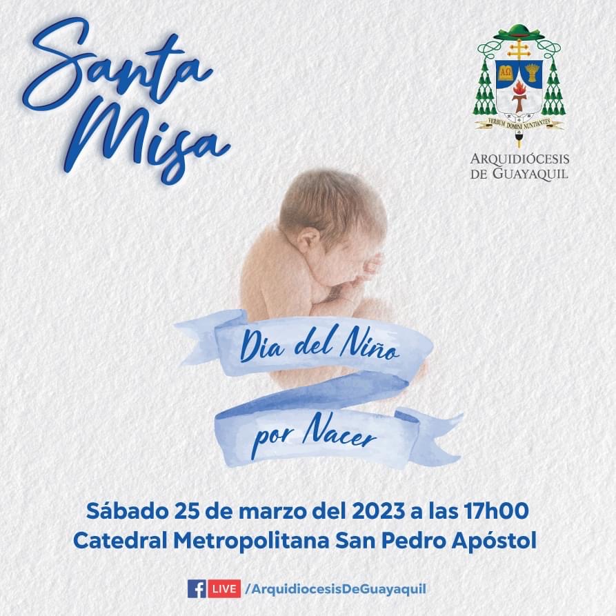 Lee más sobre el artículo Guayaquil renueva promesa en defensa de la vida   En el marco de la Solemnidad de la Anunciación y el Día Internacional del Día del Niño por Nacer  guayaquileños renovarán su promesa en defensa de la vida
