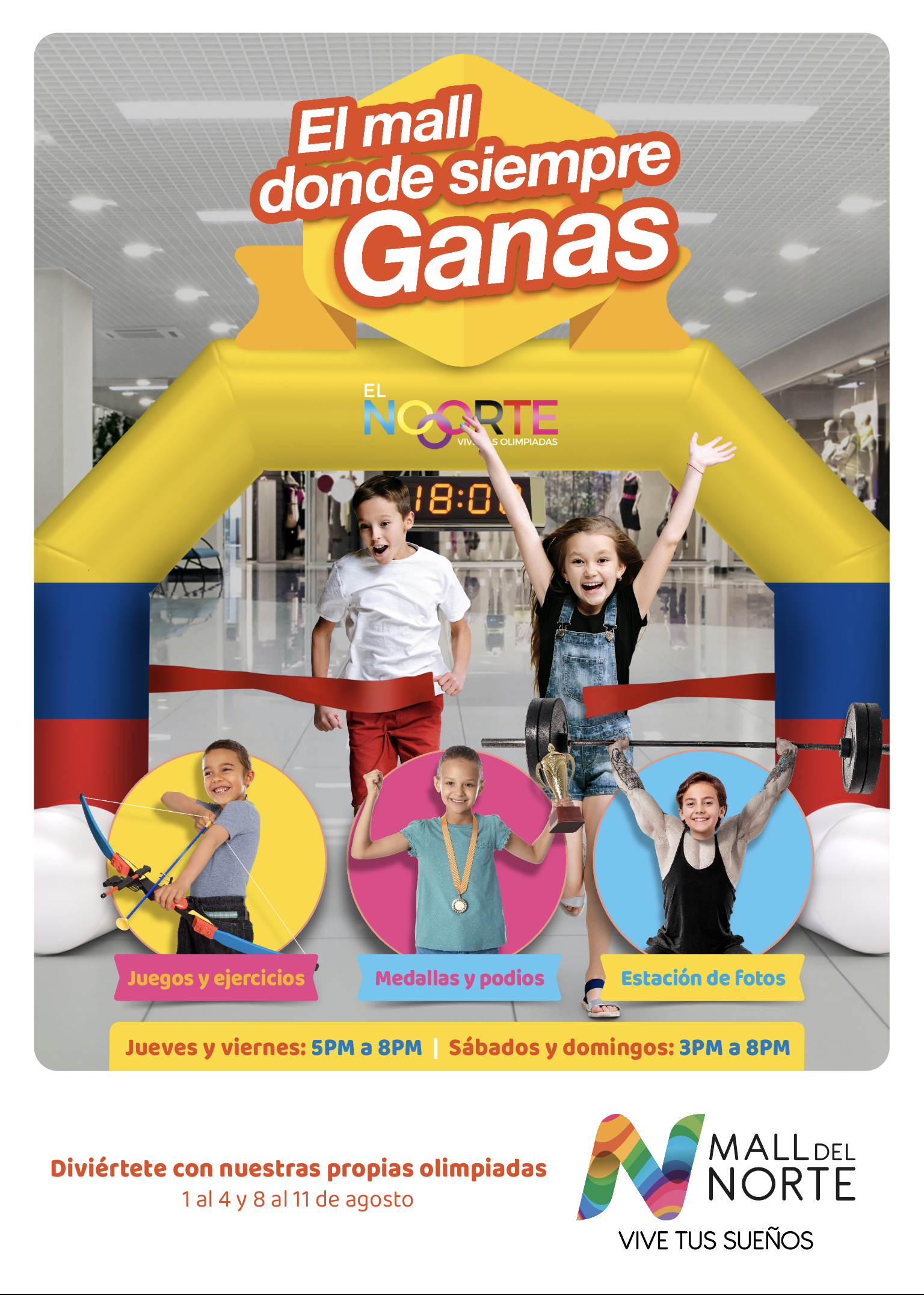 Lee más sobre el artículo MALL DEL NORTE PRESENTA OLIMPIADAS PARA NIÑOS