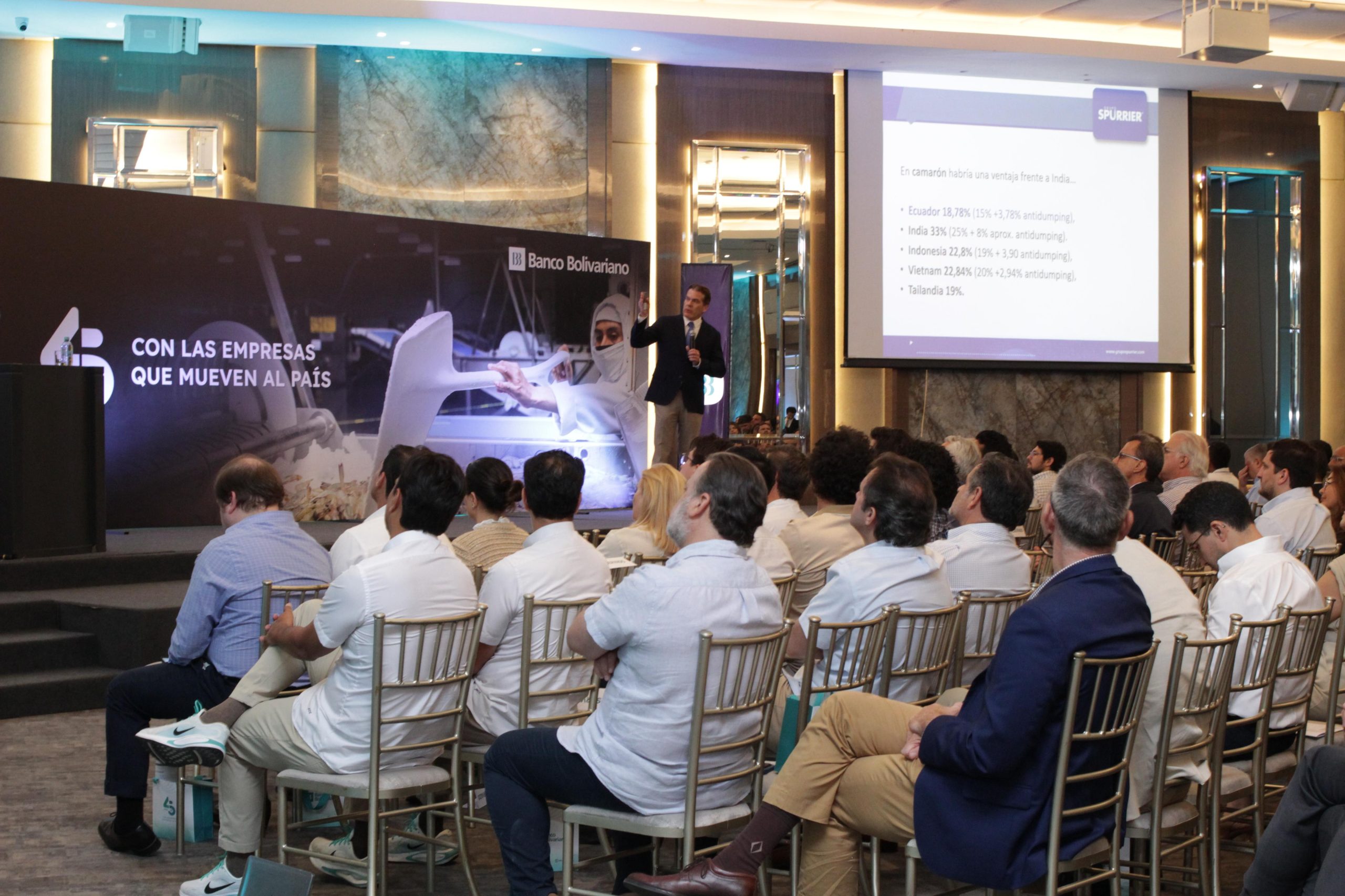 Lee más sobre el artículo Banco Bolivariano impulsa el desarrollo del sector camaronero con análisis de perspectivas económicas