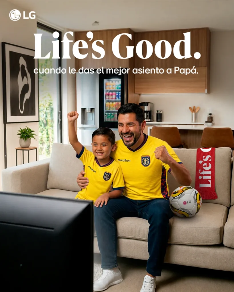 Papá vive la fiesta del fútbol en primera fila sin salir de casa