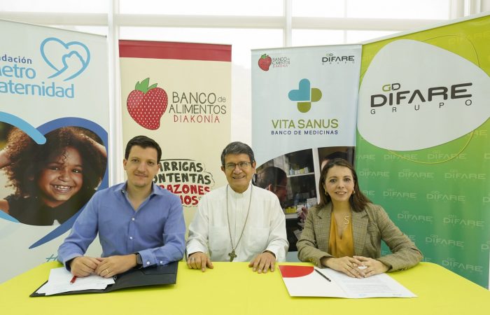 • Grupo DIFARE, el Banco de Alimentos Diakonía y la Fundación Metrofraternidad firmaron una alianza para facilitar el acceso a cirugías de alta complejidad y sus medicamentos a niños, niñas y adolescentes de escasos recursos de todo el Ecuador