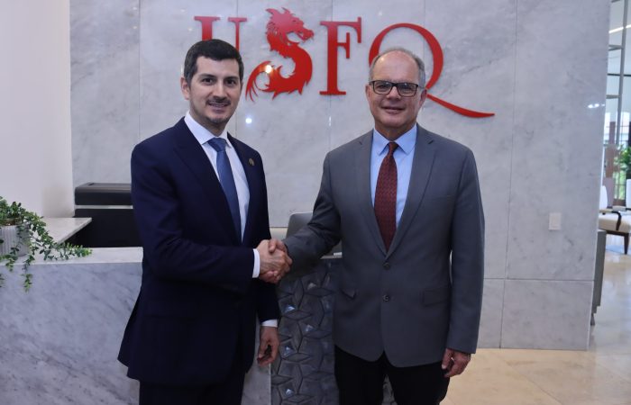 Miguel Angel González, Presidente de la Cámara de Comercio de Guayaquil - Diego Quiroga, Rector USFQ